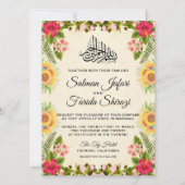 Levendige Tropische Floral Islamitische bruiloft u Kaart (Voorkant)
