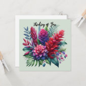 Levendige tropische gemberbloemen Kaart (Voorkant / Achterkant in situ)