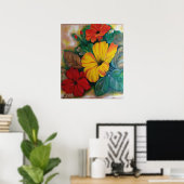​Levendige Tropische Hibiscus Bloem Poster (Thuiskantoor)