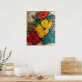 ​Levendige Tropische Hibiscus Bloem Poster (Keuken)