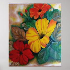 ​Levendige Tropische Hibiscus Bloem Poster