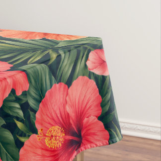 Levendige Tropische Hibiscus Bloesems Tafelkleed