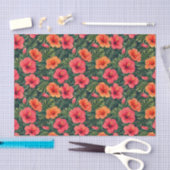 Levendige Tropische Hibiscus Bloesems Tissuepapier (Craft)