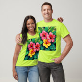 Levendige Tropische Hibiscus Kunst T-shirt (Unisex)