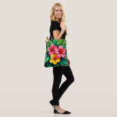 Levendige Tropische Hibiscus Kunst Tote Bag (Op model)