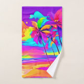 Levendige tropische kustkunst bad handdoek (Handdoek)