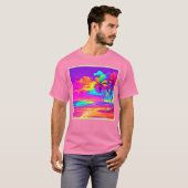 Levendige tropische kustkunst t-shirt (Voorkant volledig)