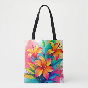 Levendige Tropische Lelies: Zomerziel Tote Bag