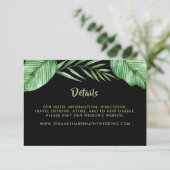 Levendige tropische loof bruiloft details kaart (Staand voorkant)