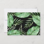 Levendige tropische loof bruiloft details kaart (Achterkant)