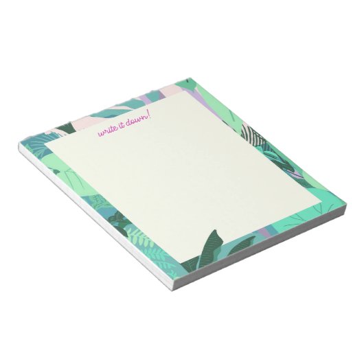 Levendige tropische Oerwouden bladeren - Notitiebl Notitieblok (Schuin)