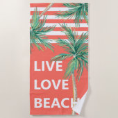 Levendige tropische palmbomen met levende liefdess strandlaken (Voorkant)