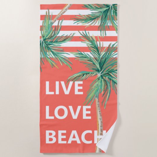 Levendige tropische palmbomen met levende liefdess strandlaken (Voorkant)