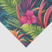 Levendige tropische Planten en bloemen Tissuepapier (Detail)
