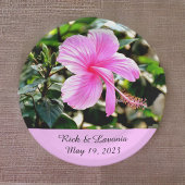 Levendige Tropische Roze Hibiscus Persoonlijk Papieren Bordje