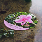 Levendige Tropische Roze Hibiscus Persoonlijk Papieren Bordje