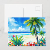 Levendige tropische scène met palmbomen briefkaart (Voorkant / Achterkant)