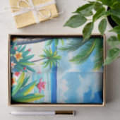 Levendige tropische scène met palmbomen tissuepapier (Geschenk)