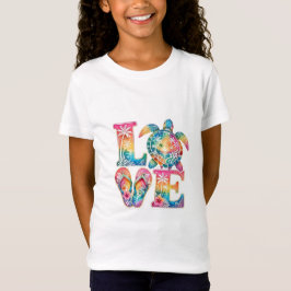 Levendige Tropische Strand Zonsondergang LIEFDE Ze T-shirt