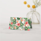 Levendige Tropische Thema Bruiloft Plaats Kaart Plaatskaartje (Achterkant)