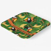 Levendige Tropische Toucan Fun Bright Banana Fiest Papieren Bordje (Gebogen)