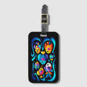 Levendige tropische vissen in de blauwe golven bagagelabel (Voorkant (verticaal))