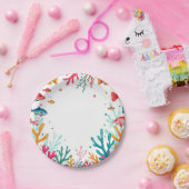 Levendige tropische vissen Koraal Oceaan | kleurri Papieren Bordje (Feest)