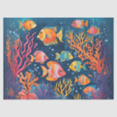 Levendige tropische vissen tissuepapier (Voorkant)