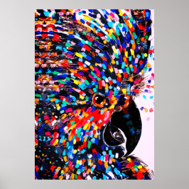 Levendige Tropische Vogel Muurkunst in Expressioni Poster