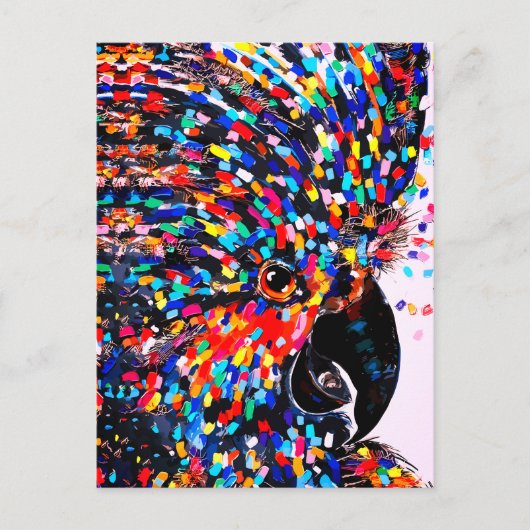 Levendige tropische vogelmuurkunst in expressionis briefkaart (Voorkant)