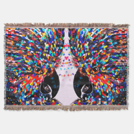 Levendige tropische vogelmuurkunst in expressionis deken