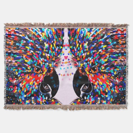 Levendige tropische vogelmuurkunst in expressionis deken (Voorkant)