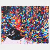 Levendige tropische vogelmuurkunst in expressionis fleece deken (Voorkant (Horizontaal))