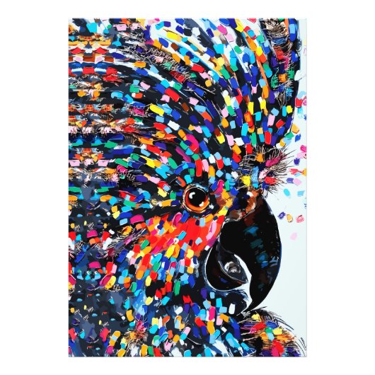 Levendige tropische vogelmuurkunst in expressionis foto afdruk (Voorkant)