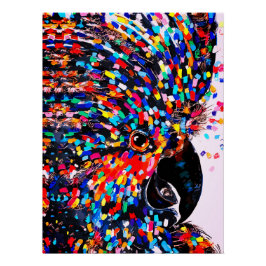 Levendige tropische vogelmuurkunst in expressionis perfect poster