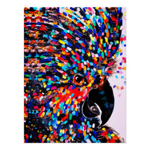 Levendige tropische vogelmuurkunst in expressionis perfect poster