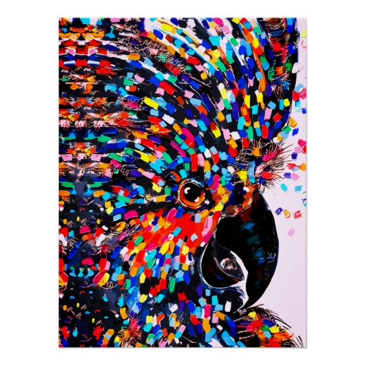 Levendige tropische vogelmuurkunst in expressionis perfect poster (Voorkant)