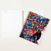 Levendige tropische vogelmuurkunst in expressionis planner (Display)