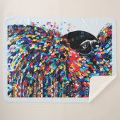 Levendige tropische vogelmuurkunst in expressionis sherpa deken (Voorkant (horizontaal))
