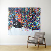 Levendige tropische vogelmuurkunst in expressionis wandkleed (In Situ (horizontaal))