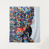 Levendige tropische vogelmuurkunst in expressionis wandkleed (Voorkant)