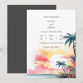 Levendige Tropische Zonsondergang Ocean Palm Folia Kaart (Voorkant / Achterkant)