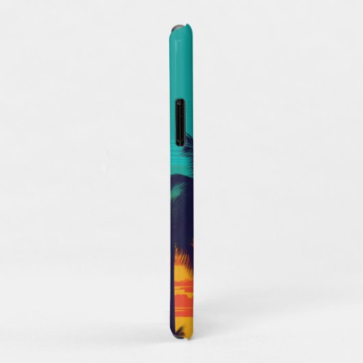 Levendige Tropische Zonsondergang Retro 80s stijl Case-Mate iPhone Case (Achterkant/rechts)