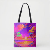 Levendige Tropische Zonsondergang Tote Bag (Voorkant)