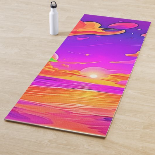Levendige tropische zonsondergang yogamat (In situ)
