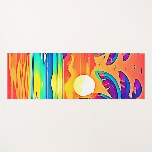 Levendige tropische zonsondergangkunst yogamat (Voorkant (horizontaal))