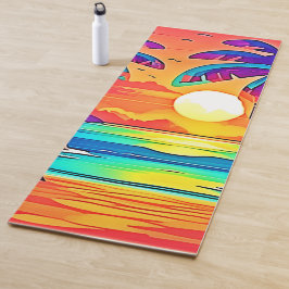 Levendige tropische zonsondergangkunst yogamat