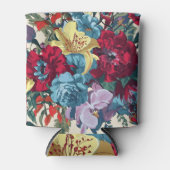 Levendige tuin bloeit kleurrijke  bloemen blikjeskoeler (Voorkant)