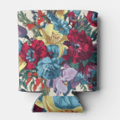 Levendige tuin bloeit kleurrijke  bloemen blikjeskoeler (Achterkant)