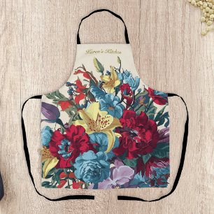 Levendige tuin bloeit kleurrijke bloemen schort